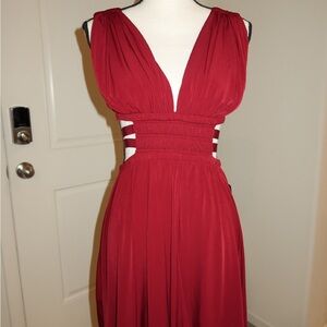 Express Deep Red Midi Dress